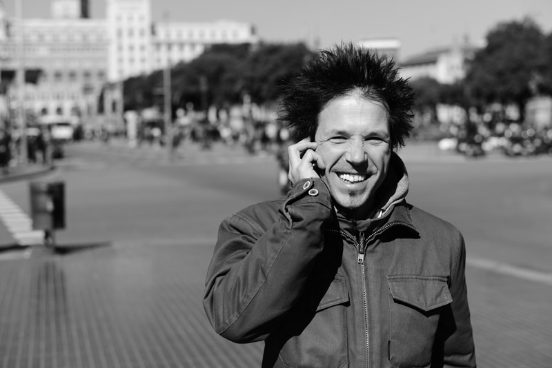Urban street photography Barcelona Man smiling