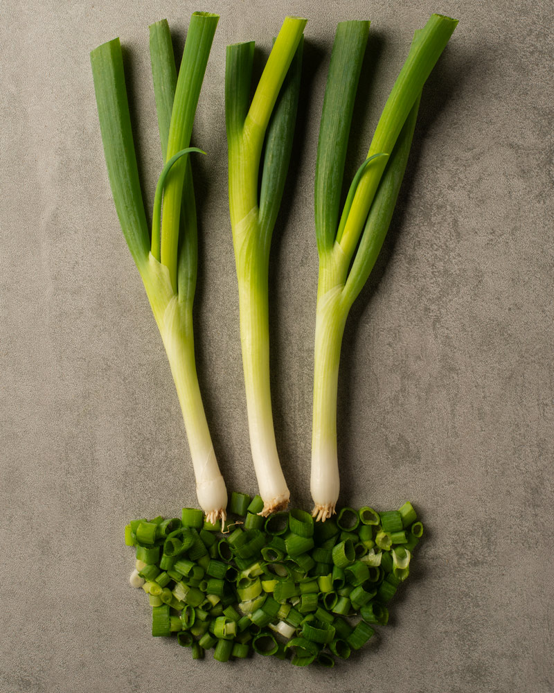 Adrian Crook Cuisine food photography of spring onions
